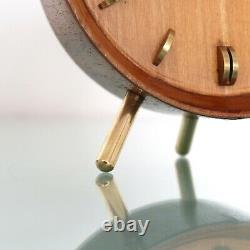 German KIENZLE TRIPOD Vintage Mantel Clock DESIGN! 60s HIGH GLOSS! Mid Century