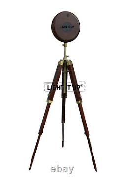 Grand Fathers Vintage Style Wooden Tripod Stand Clocks Desk Brass Antique Table