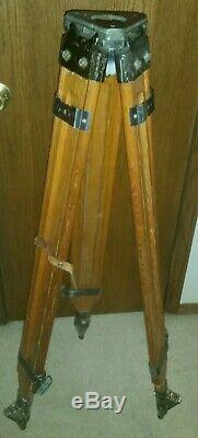 Great Vintage Large Heavy Duty Wooden Survey Surveying 46 Tripod Stand