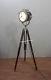 Hollywood Vintage Decorative Spotlight Hollywood Lamp With Heavy Wooden Tripod