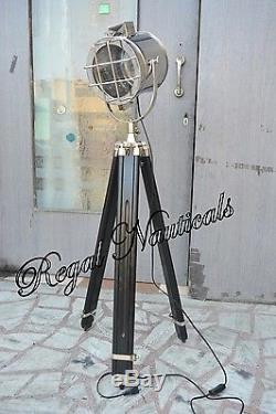 HOME DECOR Theater Spot Light with Solid Wooden Tripod Floor Lamp Vintage