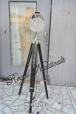 HOME DECOR Theater Spot Light with Solid Wooden Tripod Floor Lamp Vintage