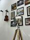 Handmade Industrial Vintage Style Wooden Tripod With Studio Spotlight 177.8 Cm B