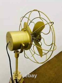Handmade Standard Antique Tripod Floor Fan With Modern Look Wooden Adjustable AW