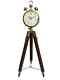 Handmade Vintage Floor Clock Wooden Tripod Stand For Home Hotel Office Decor