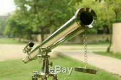 Harbor Master 39 VINTAGE BRASS DOUBLE BARREL GRIFFITH TELESCOPE TRIPOD STAND