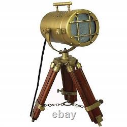 Hollywood Décor, Tripod Style Vintage Model Searchlight Lamp with Wood Tripod
