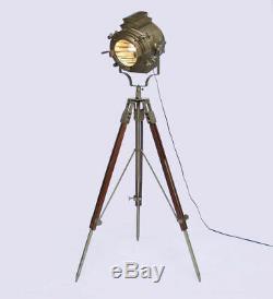Hollywood Retro Nautical Studio Light With Tripod Antique Vintage Searching Lamp