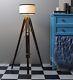 Hollywood Spot Light Brass Floor Lamp With Tripod Stand Vintage Collectible