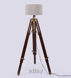 Hollywood Spot Light Brass Floor Lamp With Tripod Stand Vintage Collectible