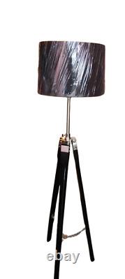 Home Decorative Shade Lamp Standing Lamps Vintage Wooden Tripod Lamp Living Room