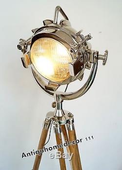 Industrial Style Vintage Movie Spot Light Searchlight Floor Standing Tripod Lamp