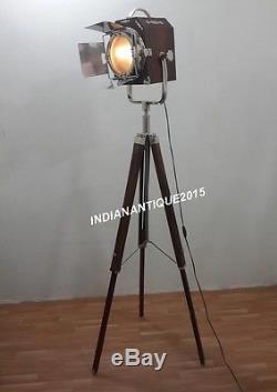 Industrial Style Vintage Wooden Spot Light Floor Vintage Tripod Lamp Gift