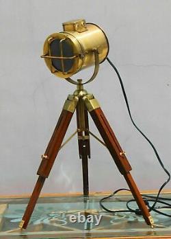 Industrial Tripod Floor Table Lamp Vintage Wooden Floor Lamp Light