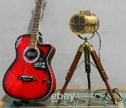 Industrial Tripod Floor Table Lamp Vintage Wooden Floor Lamp Light