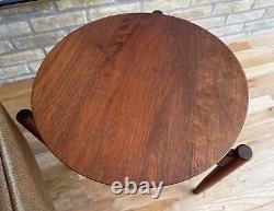 Jens Risom Design Inc Tripod Walnut Wood Side End Table Knoll DWR Vtg Danish Mcm