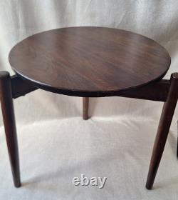Jens Risom Style Design Tripod Walnut Wood End Table Vintage Danish MCM 18