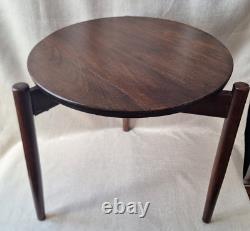 Jens Risom Style Design Tripod Walnut Wood End Table Vintage Danish MCM 18
