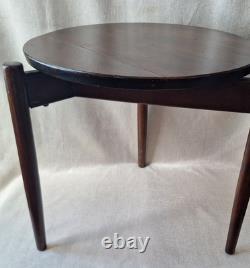Jens Risom Style Design Tripod Walnut Wood End Table Vintage Danish MCM 18