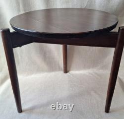 Jens Risom Style Design Tripod Walnut Wood End Table Vintage Danish MCM 18
