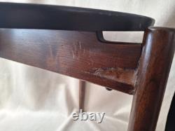 Jens Risom Style Design Tripod Walnut Wood End Table Vintage Danish MCM 18