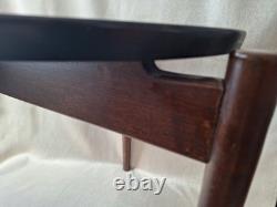 Jens Risom Style Design Tripod Walnut Wood End Table Vintage Danish MCM 18
