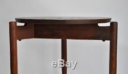 Jens Risom Vtg Mid Century Danish Modern Walnut Wood Tripod Side End Table Stool