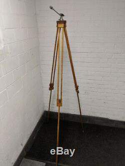 LK. Vintage PANRITE Wooden Wood Camera Tripod with Universal Head Nice