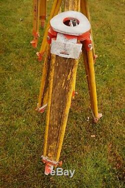 LOT OF 3 Vintage Topcon Extendable Wooden Leg Surveyor Tripod Total Station