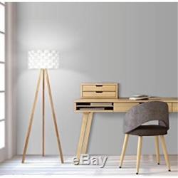Lamp Floor Tripod Vintage Decor Light Wooden Studio Home Office LED Foot Pedal