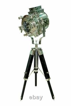 Lamp Spotlight Hollywood nautical vintage searchlight floor with wooden tripod