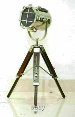 Lamp Vintage style floor spot light maritime home decor with wooden tripod stand