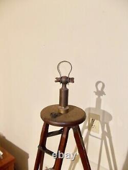 Large Antique Telescope Tripod Adapted Folmer Schwing Crown Tripod 2