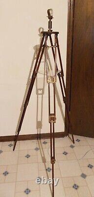 Large Antique Telescope Tripod Adapted Folmer Schwing Crown Tripod 2