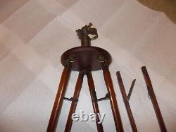 Large Antique Telescope Tripod Adapted Folmer Schwing Crown Tripod 2