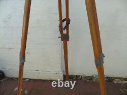 Large Antique Vintage Old Wooden Timber Surveying Tripod