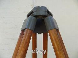 Large Antique Vintage Old Wooden Timber Surveying Tripod