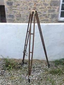 Large Vintage Wooden Surveyors Theodolite Tripod. Ideal For A Large Lamp Base