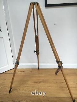 Large Vintage Wooden Theodolite / Survey Tripod