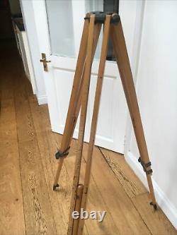 Large Vintage Wooden Theodolite / Survey Tripod