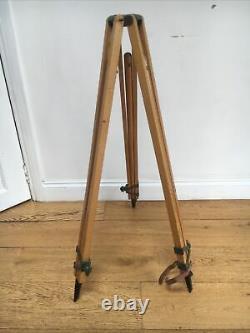 Large Vintage Wooden Theodolite / Survey Tripod