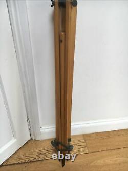 Large Vintage Wooden Theodolite / Survey Tripod
