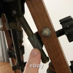 Large Vintage Wooden Tripod Empire Devices NY Made, RIES Knobs Adjustable Height