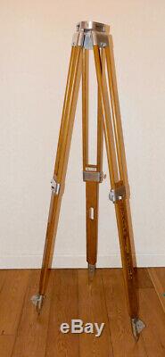 Lovely vintage wooden surveyors tripod stripped aluminium american import