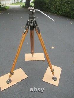 MILLER WOODEN TRIPOD VINTAGE With MILLER SUPER 8 FLUID HEAD PHOTOGRAPHY, CAMERA