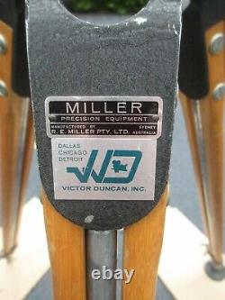 MILLER WOODEN TRIPOD VINTAGE With MILLER SUPER 8 FLUID HEAD PHTOGRAPHY CAMERA