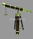 Marine Antique Nautical Vintage Brass Telescope With Wooden Tripod Stand 18 Inch