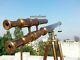 Marine Antique Navy Brass Double Barreltelescope 39 With Wooden Tripod Stand