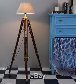 Marine Brass Floor Lamp Vintage Design Tripod Lighting Searchlight Spot light