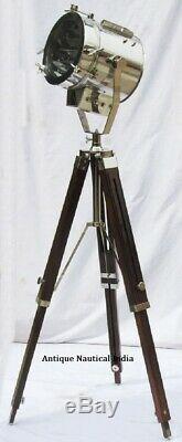 Marine Collectible Designer Maritime Vintage Spot Searchlight with Wooden tripod